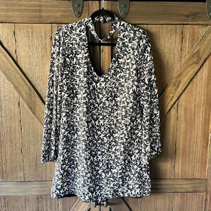𝅺SANCTUARY Dakota Bird Print Long Sleeve Choker Dress Size Medium